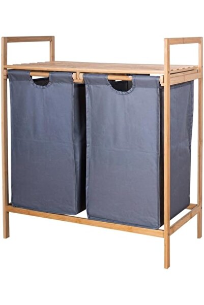 LBMT Laundry Basket with 2 Collapsible Pull-Out Laundry Hamper, Bamboo Laundr...