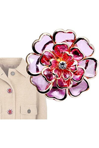 Generic Clip On Button Covers - Fancy Decorative Metal Flower Shaped DIY,Wome...
