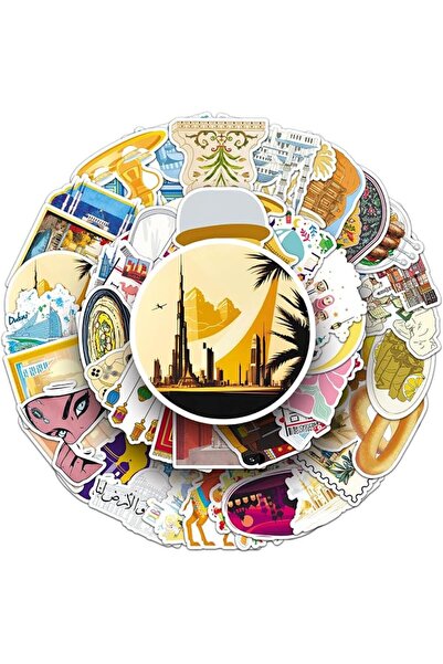 GENERAL 50PCS MIDDLE EAST FAMOUS CITY LANDMARK TRAVEL STICKERS, Waterproof Vi...