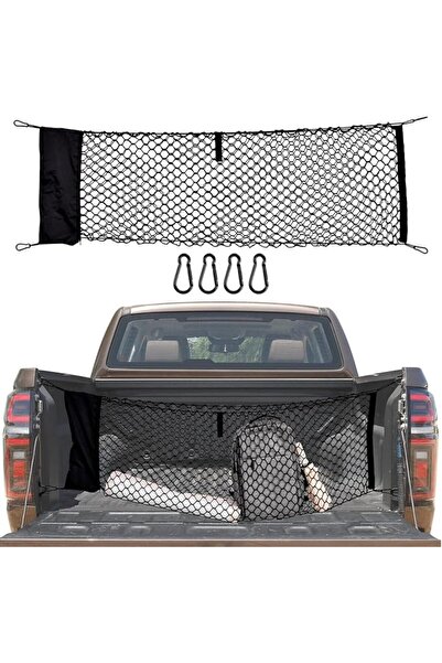 KASTWAVE Vehicle Trunk Organizer Solution, 130x45cm Elastic Cargo Net for Pic...
