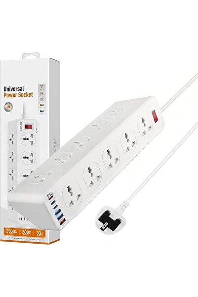 DHB tech Multi-purpose Power Strip 10 Way Outlets with PD 20W, 2M Extension C...