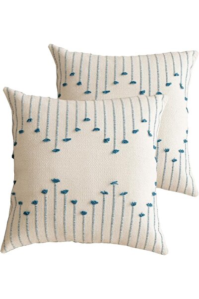 Generic Cushion covers, Boho Throw Pillow Covers 45x45cm Set of 2,Knitted Cot...