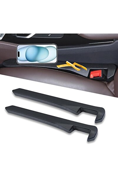GENERAL Car Seat Gap Filler, 2Pcs Black PU Leather Fill The Gap Between Seat ...