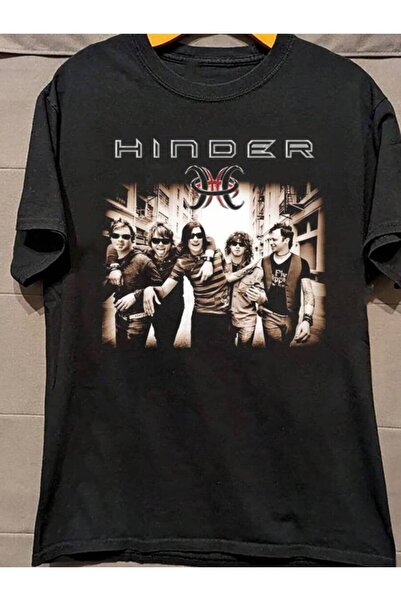 k222 HINDER Far From Close Album T Shirt Black All,100%Cotton Short Sleeve To...
