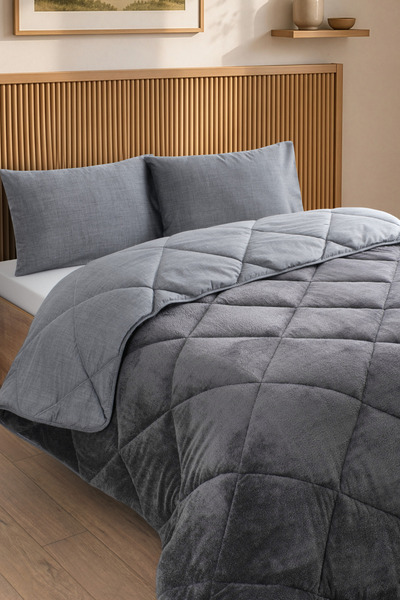 Formeya Premium Çift Taraflı Wellsoft Yorgan Seti Battal Boy 215x235 cm – 2 adet Yastık Kılıflı