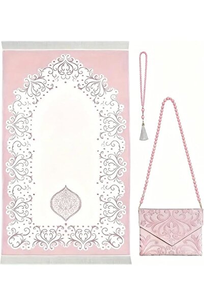 KOWVOWZ Foldable Prayer Mat, 110 X 70cm Soft Prayer Mat with Bag Pink Prayer ...