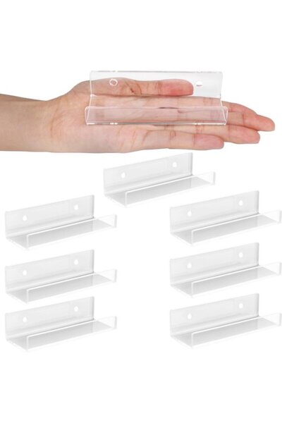 STARSTAR 8-Piece 10cm Wall-Mounted Record Rack - Transparent Acrylic Record R...