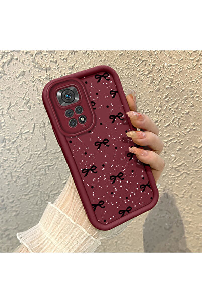 CHICASELUX Redmi Note 11/Note 11S Uyumlu Zarif Siyah Kurdele Motifli Kılıf, G...