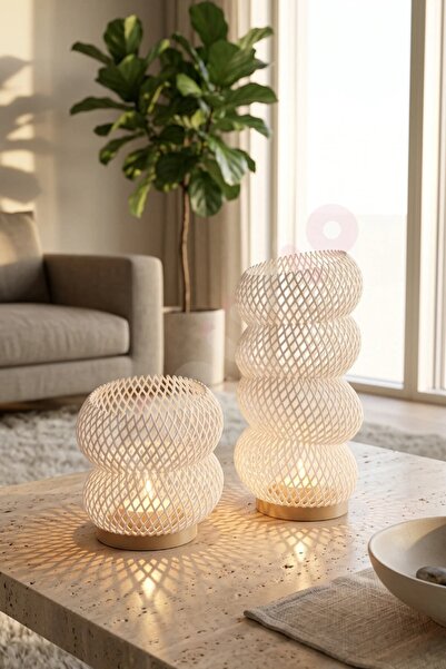 Işıklı Dekoratif Kafes Vazo / Led Aydınlatmalı Modern Dekoratif Vazo