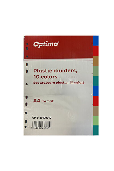 Optima Separatoare Plastic Color, A4, 120 Microni, 10 Culori/Set, - prod din ...
