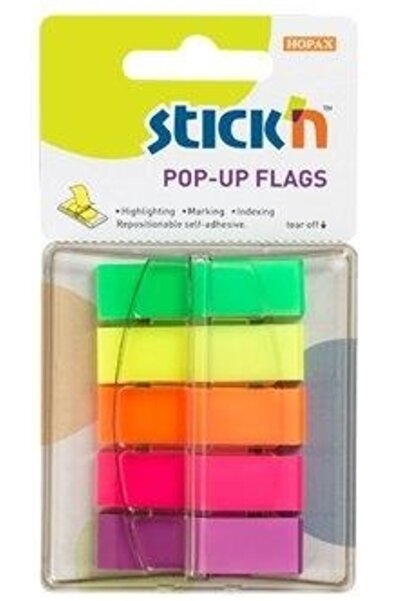 Hopax Film Index Autoadeziv 45 X 12Mm, 5 X 40File/Set, Cu Dispenser, Stick'N ...