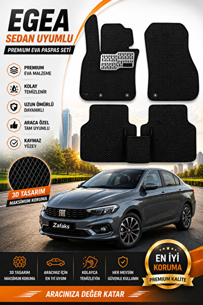 ZAFAKS Fiat Egea Sedan Premium Eva Paspas Seti Tam Set Paspas Takımı Siyah