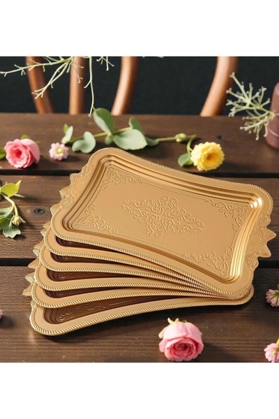 DİBA AVM 6 Pieces Coffee Presentation Trays (Plastic) 6 Pieces Coffee Present...