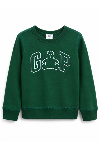 GAP Kids Gap Baby Boy Logo and Teddy Bear Printed Crew Neck Hooded Sweatshirt...