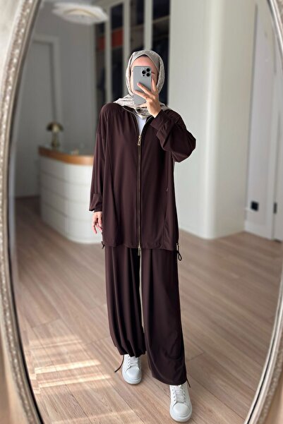 Ka Hijab Sandy Double Zipper Set - Brown