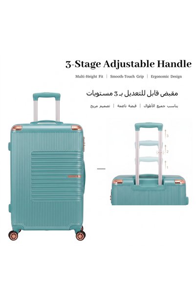 Dubai Power 4PC ABS Hardside Luggage Set 14/20/24/28 Inch with TSA Lock & Spinner Wheels, Includes Travel Makeup Case, Lightweight Carry-On & Checked Suitcase Set for Women Men