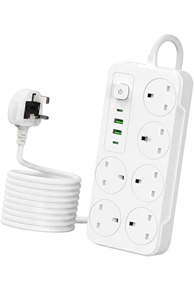Generic Universal Power Extension Cord 6 Way |Heavy Duty Extension Board with...