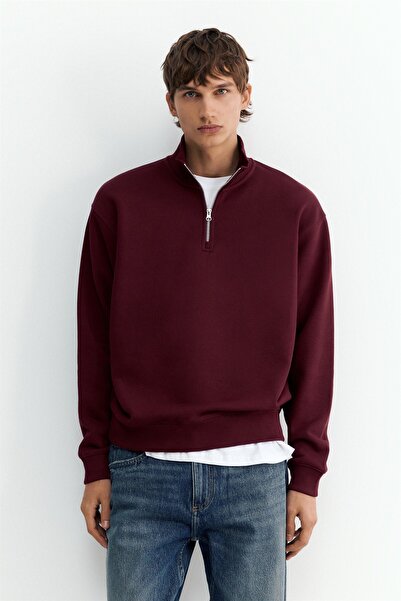 Pull & Bear Fermuarlı dik yaka sweatshirt