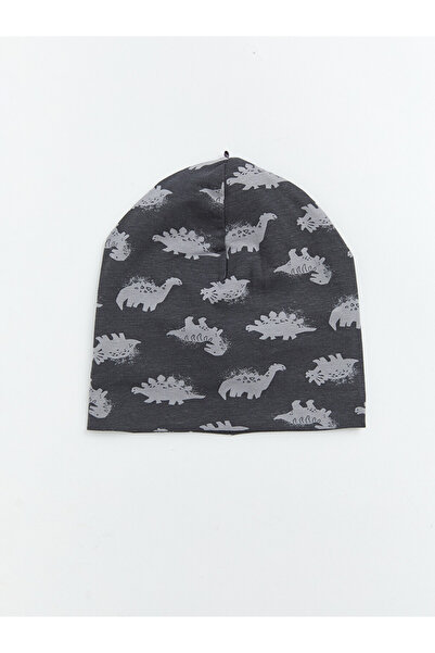 LC Waikiki White Dinosaur Printed Baby Boy Beanie