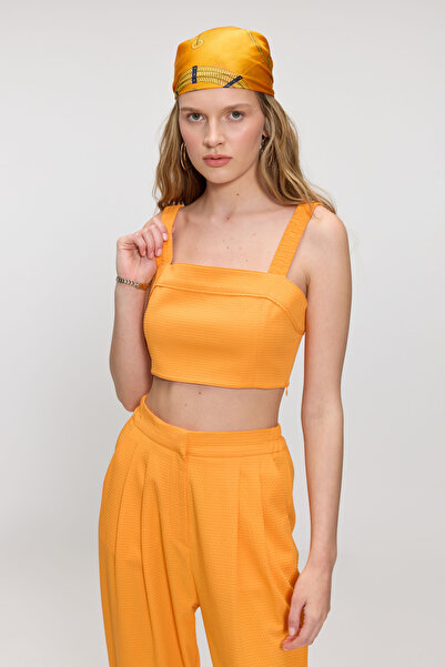 BROOKS BROTHERS Kadın Turuncu Askılı Crop Büstiyer