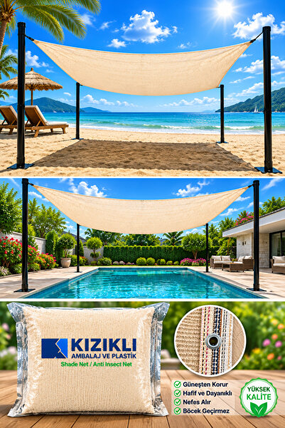 KIZIKLI GÖLGELİK %95 Kolonlu Kuşgözlü 3 MT X 5 MT