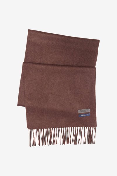 BROOKS BROTHERS Unisex Koyu Kahverengi %100 Kaşmir Düz Atkı