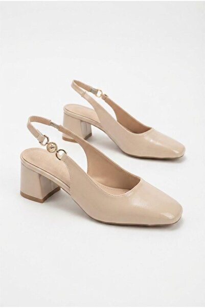 fort 129-2655 Kut Open Toe 5 cm Thick Heeled Women's Shoes