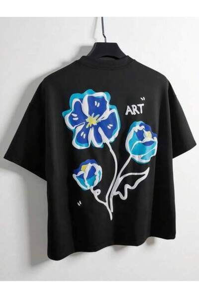 23ERVA 1pc Womens Floral Art Graphic TshirtCotton 180gsm.Printed Tee.Unisex C...