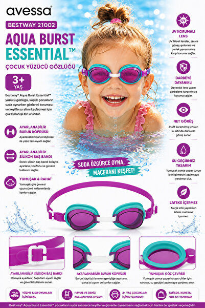 AVESSA 21002 Aqua Burst Essential Çocuk Yüzücü Gözlüğü (3+)