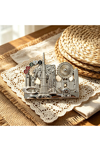 ARIANA Exquisite Dubai Skyline Relief Metal Fridge Decoration Ornament, Burj ...