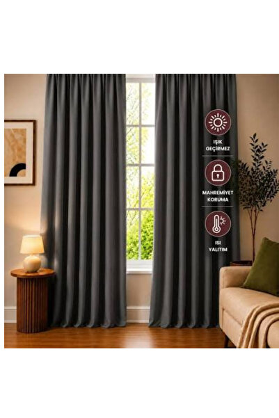 Melodie Blackout Süet Fon Perde Antrasit TEK FON 1 ADET 140 x 260