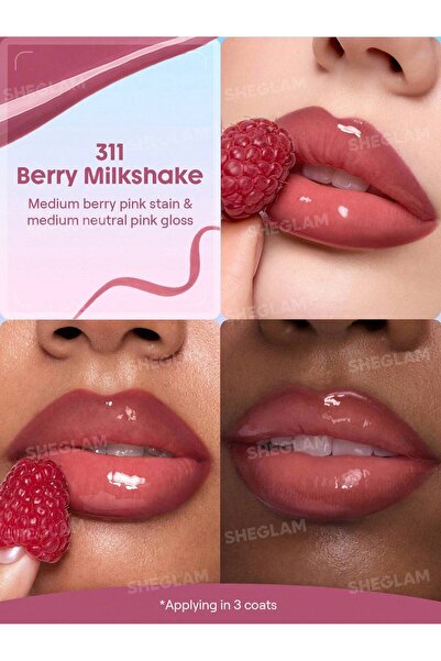 SHEGLAM Line To Shine Peel-Off Lip Stain & Gloss Duo - (Çift Taraflı Soyulabi...
