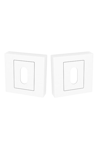 Kuchinox Rozetă pentru uși de interior, Qubik II, cu cheie, pătrată 55mm, alb...