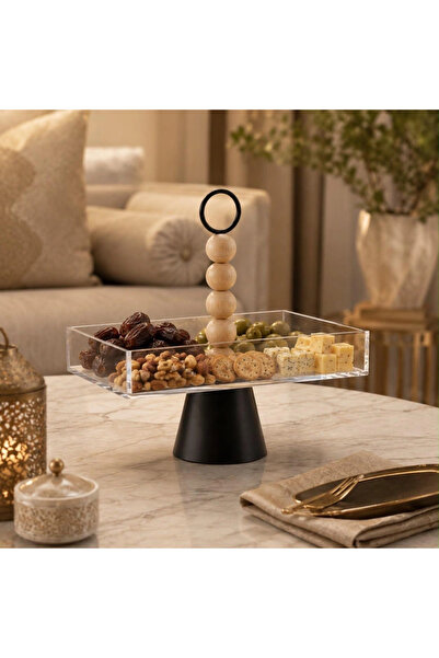 laverahome Luxury Modern Design Serving Stand Combining a Clear Acrylic Tray ...