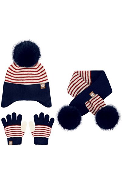 STARSTAR Kids' Scarf, Hat, and Glove Set - Warm Winter Striped 3-in-1 Suitabl...