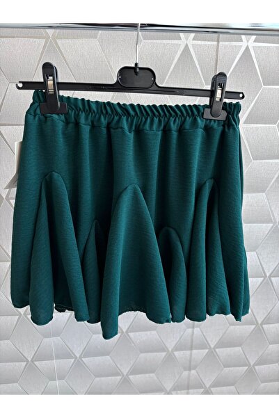 Azara Fuste din poliester cu pantaloni pe dedesubt Ileana - Verde