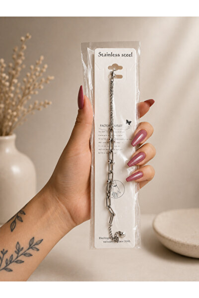 Kokoş Steel Chain Bracelet Silver Color
