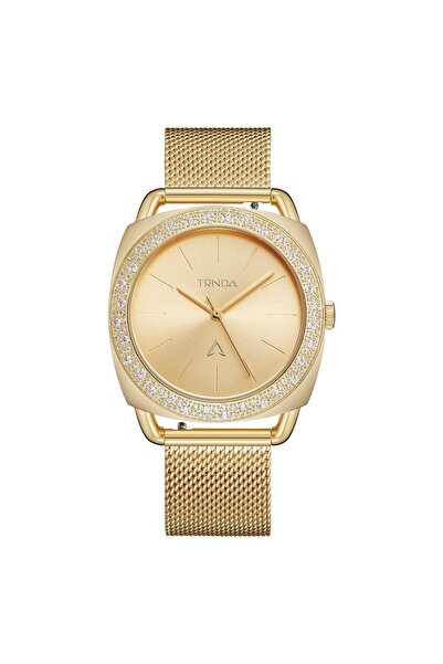 TRNDA Women's Gold Stainless Steel Watch, Gold Dial | Trd-1234
