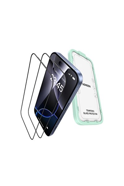 Ugreen iPhone 17 Pro Uyumlu Ultra Tam Ekran Temperli Cam Toz Dirençli (2’li P...