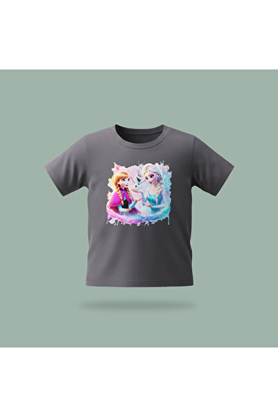 Erays Home Children's Elsa Frozen with Olaf Patterned Printed T-Shirt 100% Co...