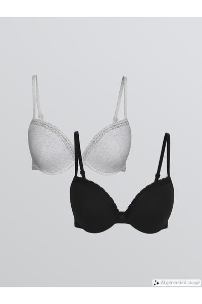 LC Waikiki Sutien tip tricou, fără armătură, fără burete, simplu, pachet de 2