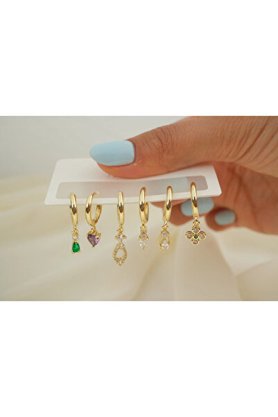 ATELİER TUĞBA Çkp6033 Colorful Stone Heart, Drop and Flower Figures, Hanging ...