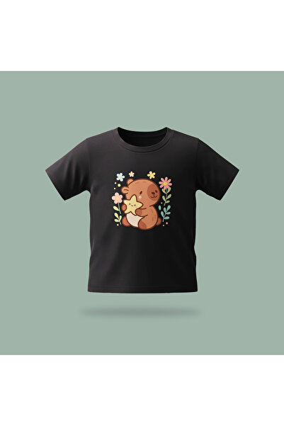 Erays Home Children's Capybara with Star Pattern Printed T-Shirt 100% Cotton ...