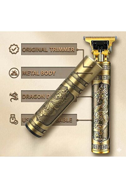 OEM Trimmer păr și barbă Vintage T9, cap ceramic, lamă inox