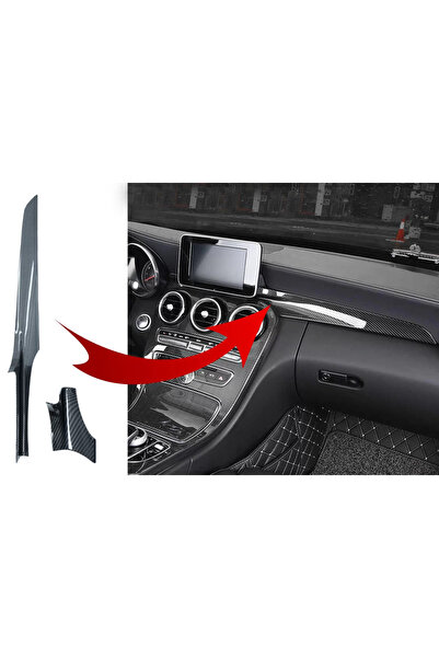 tuningset Car Center Console Dashboard Strips Interior Trim Suitable for Merc...