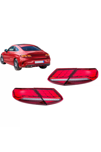 tuningset Stopuri Full LED dinamice, compatibile cu Mercedes C-Class A205 Cab...