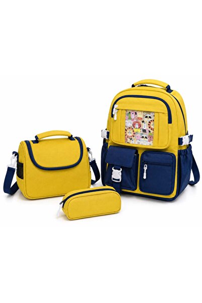Malkan Set of 3 Boys' Primary School Bags with Accessories, Pencil Holder, an...