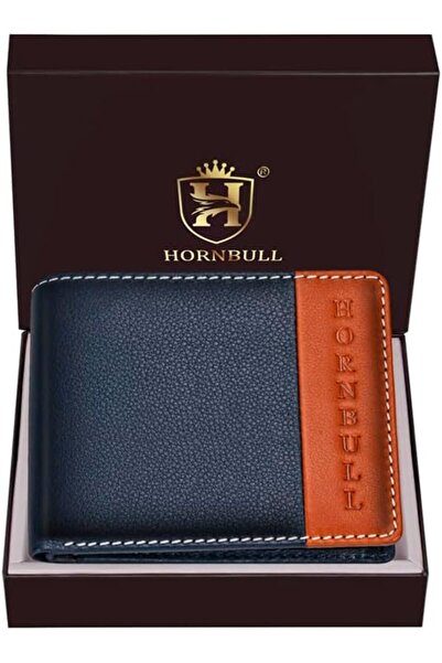 HORNBULL محفظة جلدية رجالية باللون الكحلي من دينال مع خاصية حجب إشارات RFID |...