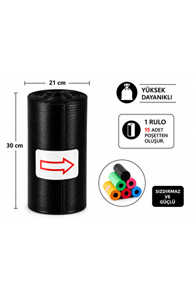 hopsepete Mini Çöp Poşeti Rulo Çöp Torbası 21x30 cm Araç İçi Cep Tipi Çanta İ...