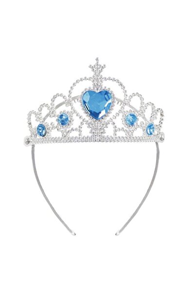 BAMI NETWORK Tiara copii argintie cu pietre bleu inima pentru fetite